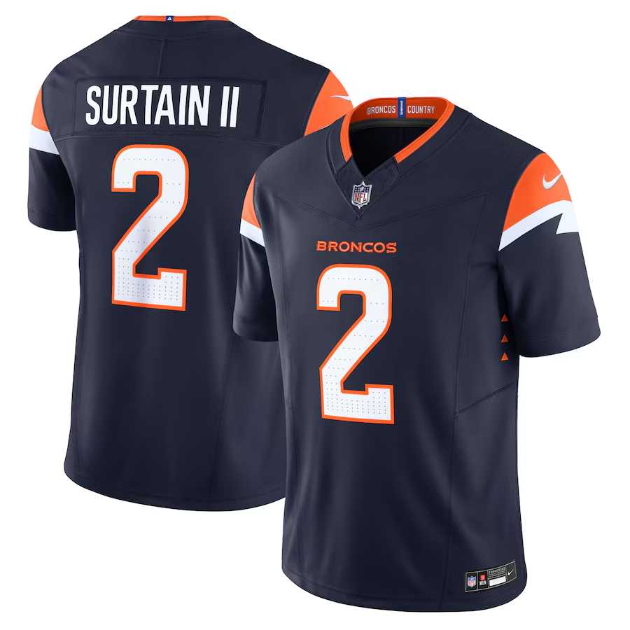 Men & Women & Youth Denver Broncos #2 Pat Surtain II Navy 2024 Draft F.U.S.E. Vapor Limited Stitched Jersey,We sell and wholesale Men & Women & Youth Denver Broncos #2 Pat Surtain II Navy 2024 Draft F.U.S.E. Vapor Limited Stitched Jersey on line form chian!